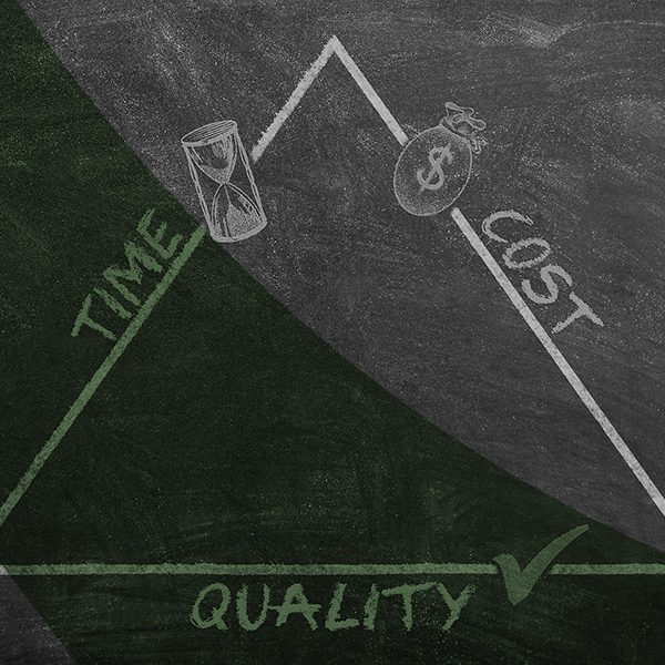 Time-Cost-Quality-Dreieck - Beitragsbild zu Steigerung der Effizienz durch Gamification