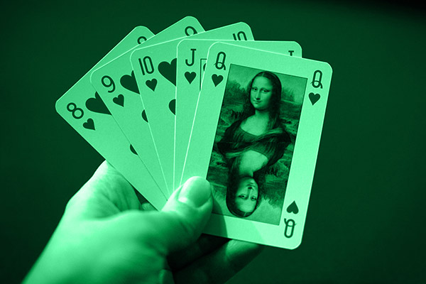 Gamification im Museum - Spielkarten mit Mona Lisa als Dame