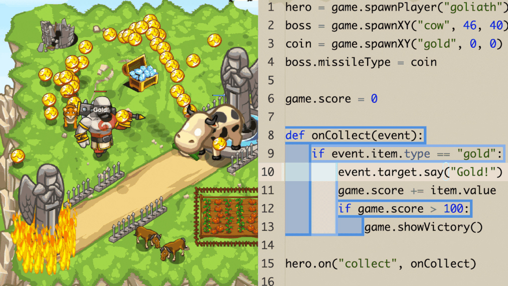 Gamification Coding - Screenshot von Code Combat
