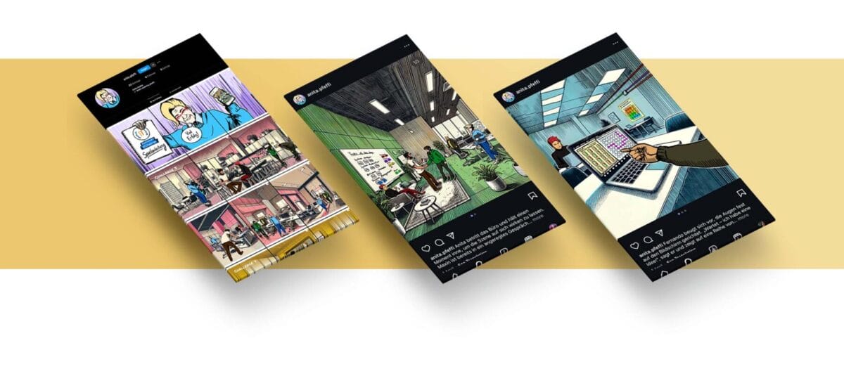 Kampagne mit Comic-Design vermittelt Finanzwissen über Social Media.